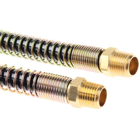 Tuyau spiralé N6C, avec raccord R 1/4, Noir, Diam.ext 10mm, Long. 3.6m ( Prix pour 1 )