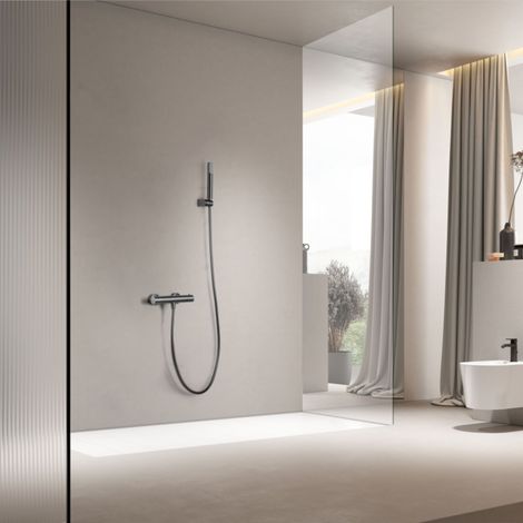 Imex -  Grifo Ducha y Bañera Termostatico Black Gun Serie  Génova