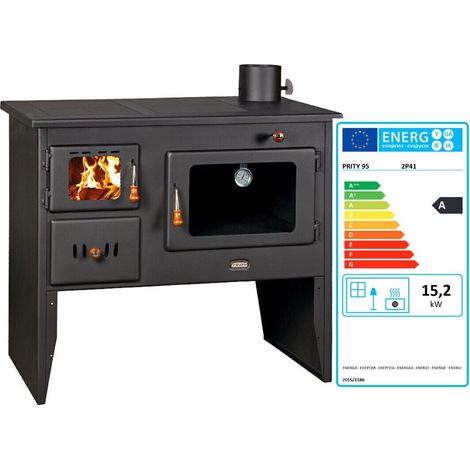 Cucina a Legna con Forno Prity 2P41 15.2 kW – Uscita Fumi a Destra (1/4)
