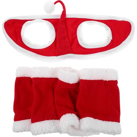 Set de Bottes en Velours Rouge pour Cheval Système de Boucle, Costume de Noël Confortable et Facile à Nettoyer, pour Événements Festifs Équestres (1/5)