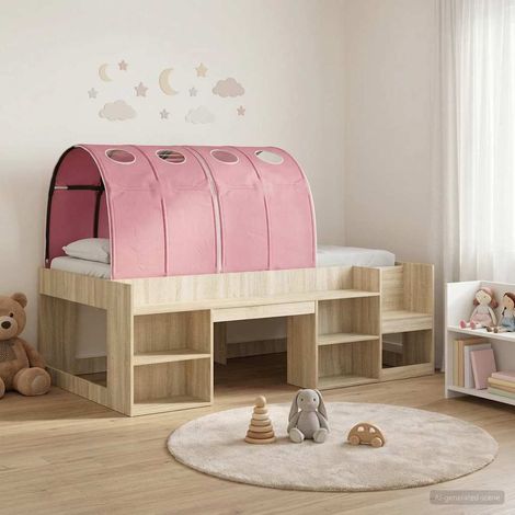 Cama con Túnel 3 uds. Roble Sonoma y Rosa Madera de ingeniería (1/5)