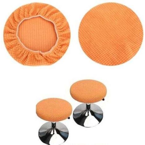 Fodere rotonde per sgabelli (set da 2, arancioni), adatte a sgabelli da 28-40 cm, ideali per bar e caffetterie. Queste fodere elastiche per sgabelli rotondi sono lavabili, facili da pulire, morbide e
