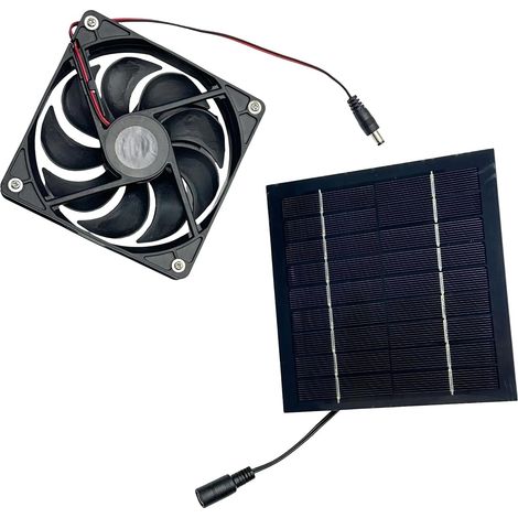 Ventilateur d ' aération de fenêtre alimenté par panneau, unité d ' échappement carrée en ABS pour zone de stockage de serre de balcon, aide flux d ' air pour petit espace, ventilateur, à (1/5)