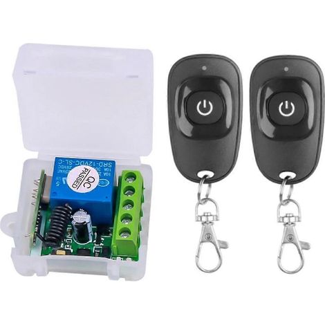433Mhz Universal Wireless Remote Control DC 12V Relay Receiver Module mitter Learning Bu Black White