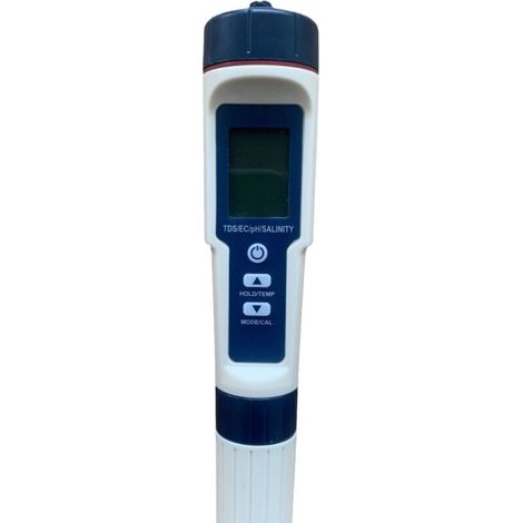 Tester pH 5 in 1, tester per la qualità dell'acqua pH/TDS/EC/salinità/temperatura (1/4)