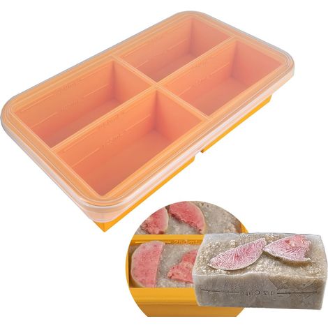 1 Plateau De Congélation Silicone, Moule À Soupe 260ml, Couvercle Hermétique, Récipient Stockage Alimentaire (1/5)