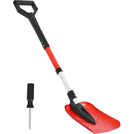 Schneeschaufel für Einfahrt, faltbar mit D-Griff, 22 cm Aluminiumklinge und verstellbarem Stiel von 91 bis 102 cm (1/5)