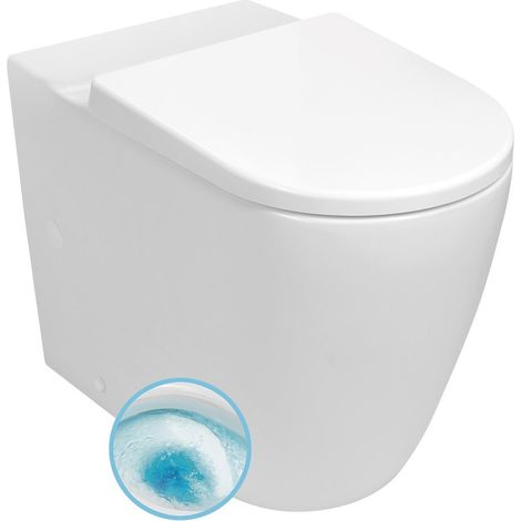 Cuvette WC TURKU, Vortex Rimless, assise surélevée 64x38cm, sortie bas/arrière, blanc (1/4)