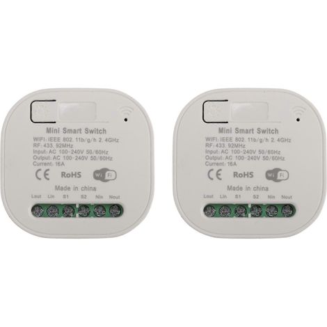 récepteurs Tuya WIFI RF433 16A, interrupteur sans fil intelligent WiFi 433 MHz avec télécommande et minuterie intelligente pour Alexa et Google. (1/5)