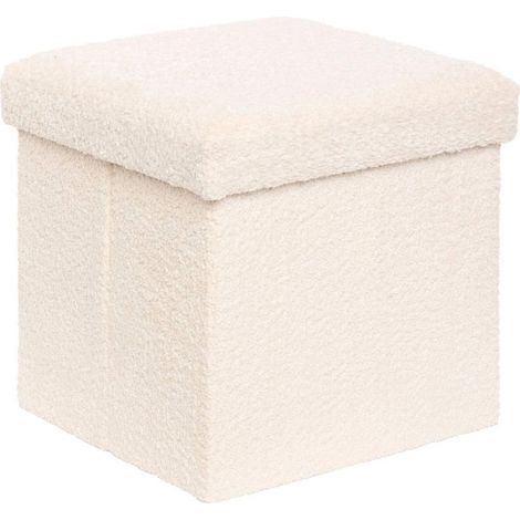 Pouf Coffre Pliable "Soana" 38cm Ivoire (1/4)