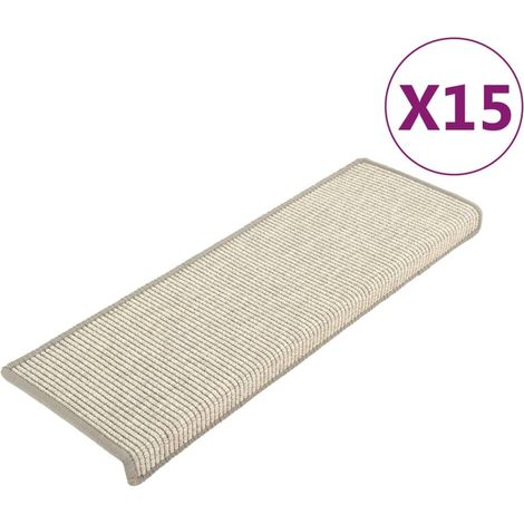 Tapis d'escalier 15 pcs,Marches d'escalier 65 x 21 x 4 cm Argent Bord rectangulaire CFW989780 (1/5)