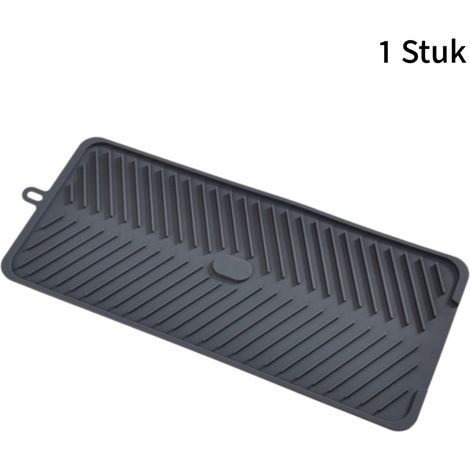 Tapis d'égouttage en silicone 1 pièce - pour plan de travail de cuisine - tapis de planche à découper antidérapant - plaque 19, 46 (1/5)