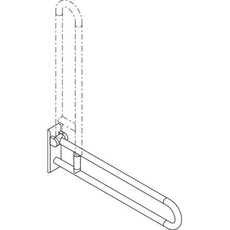 HEWI 801.50D230 98 Poignée rabattable d'appui Ser 801 (1/2)