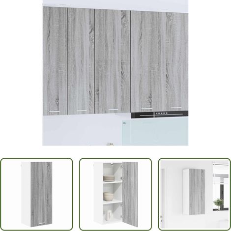vidaXL Stauraum - Hängeschrank Riga Graues Sonoma 40 x 31 x 100 cm Holzwerkstoff (1/5)