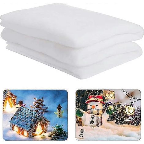 Tapis de neige artificielle 3x8 pieds, rouleau épais de neige synthétique pour décorations de Noël, accessoire de scène pour photos de village hivernal, bricolage festif (1/5)