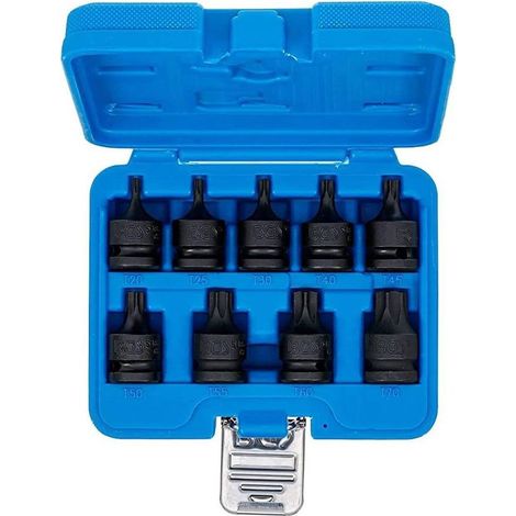 Douille à Embouts à Choc 12,5 mm (1/2) - Profil Torx T20-T70, 9 pcs - Résistante et Polyvalente - D-Work (1/5)