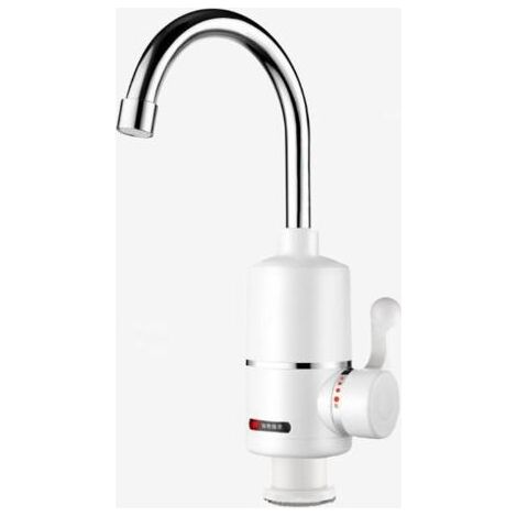 Robinet de lavabo électrique avec cadre, mélangeur eau chaude et froide, chauffe-eau instantané électrique, spécifications européennes, raccord G1/2 (arrivée d'eau par le bas) (1/4)