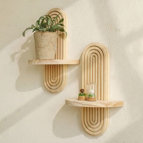 Étagère Murale En Bois Avec Rangement Intégré Pour Salon, Chambre Ou Bureau, 30 X 20 X 12 Cm, 1 Pièce (1/5)