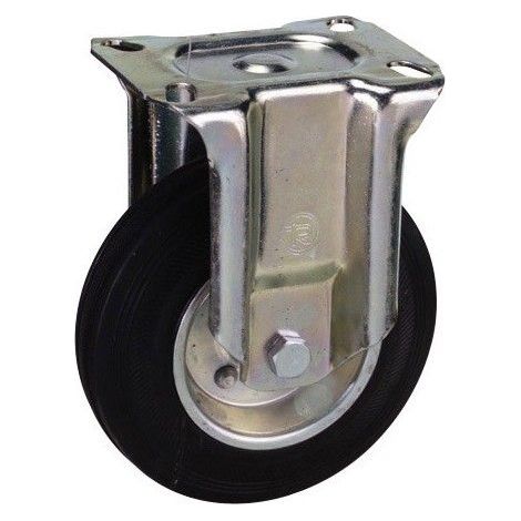 Festes Industrierad aus schwarzem Gummi 100 mm.