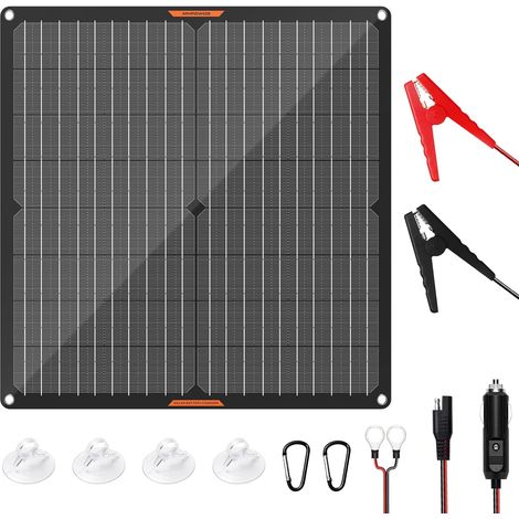Panneau solaire 30 W 12 V Chargeur de batterie solaire de voiture Portable Chargeur de batterie solaire étanche (1/5)