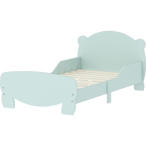 Babybett 70x140 cm mit Sicherheitsgittern, grünes Bärenmotiv, für Kinder von 3-6 Jahren