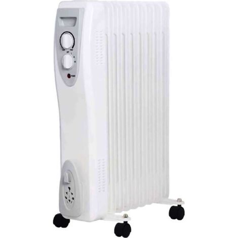 Radiatore Ad Olio Or150-7 Stufa Elettrica - Interno 7 Elementi 1500W - Bianco
