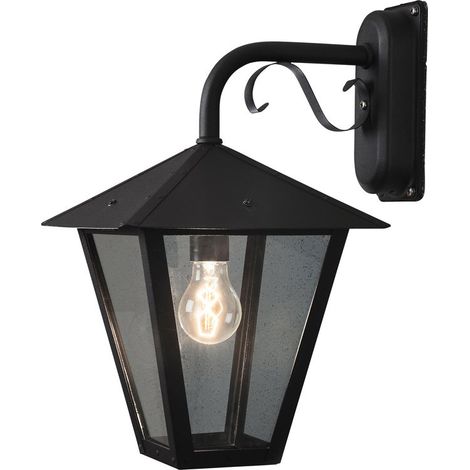 Konstsmide Benu Applique d'extérieur lanterne classique vers le bas noir, IP23 (1/3)