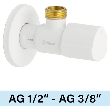 Eckventil Tucai TMM C850 Premium AG/AG  1/2"-3/8" weiss matt