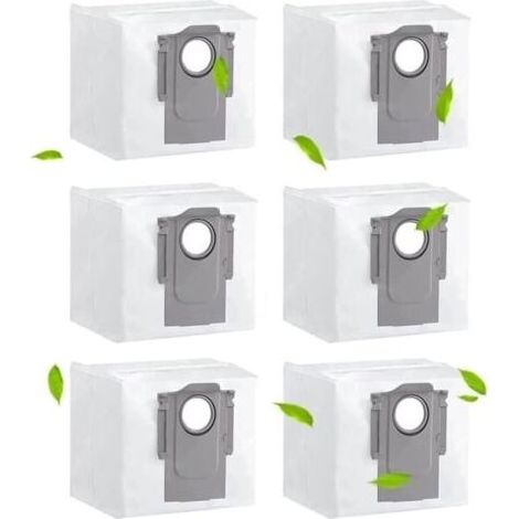 6 Pièces, Sac à poussière pour Roborock S8 S8+/S8 Pro Ultra/ S7 MAXV Ultra/ Q7 MAX/ Q7 MAX+/ S7 Pro Ultra/Q5+ Sac Aspirateur en Mode Critères Ersatzbeutel Accessoires pièces de Rechange