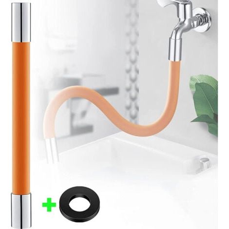 Tube Extension de Robinet 20cm Tuyau de Pulvérisation Extension Rotation à 360° pour Cuisine Salle de Bain Orange (1/5)