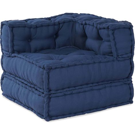 Maison Exclusive - Unità di Divano Modulare Tessuto Indaco 210 x 140 x 56 cm (1/5)