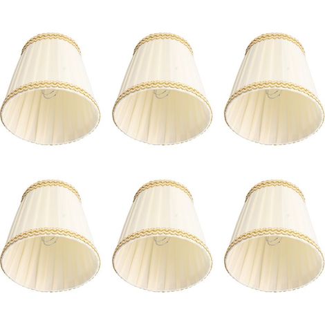 Abats-Jour de Lampe en Tissu,Petits Abats-Jour de Lampe, Clips Monture de Bougie pour Lustre en Cristal, abat-jours E14 pour table de chevet, Bougeoir Lampe de Chevet,6PCS Abat-jour (1/5)
