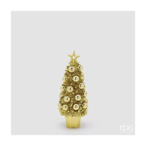 EDG Enzo De Gasperi Pino Natalizio con Palline Oro H32 Ø12 cm – Decorazione di Natale (1/2)