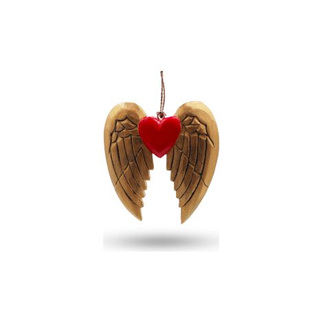 Aile et cur d'ange de Noël dorés - détail noir- Vendu par 2