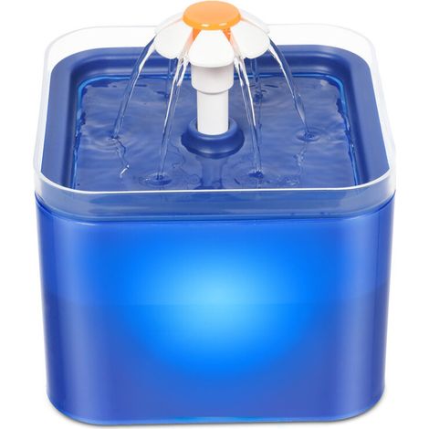 Distributeur d'eau pour chat avec lumière LED 67 oz/2,0 L Distributeur d'eau pour chat ultra silencieux avec filtre automatique (1/5)
