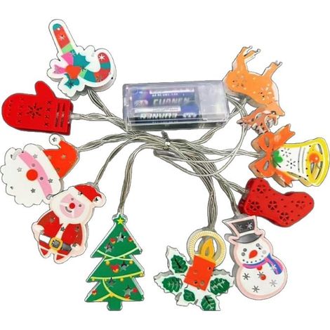 Catena luminosa natalizia, striscia luminosa, 20 luci LED decorative, USB, multicolore, 3 metri (1/2)