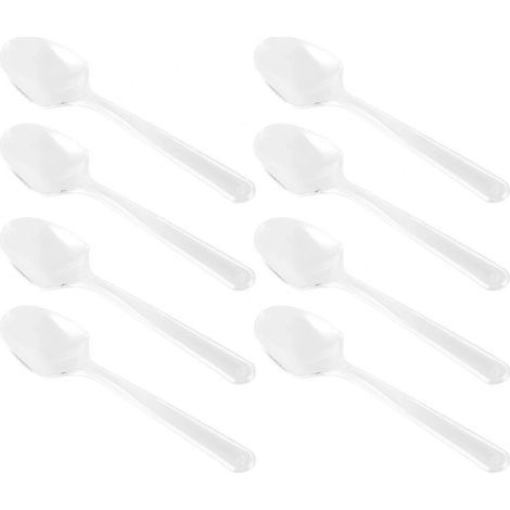 Packung mit 100 Mini-Einweglöffeln aus transparentem Kunststoff für Gelee, Eiscreme, Desserts und Vorspeisen – 12,00 x 2,30 x 0,70 cm (1/5)