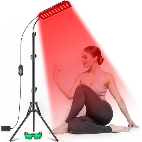 Rotlichttherapielampe, Infrarotlichttherapie mit Ständer, 660 nm Rotlicht und 850 nm Nahinfrarotlicht zur Linderung von Körperschmerzen und zur Hautpflege (1/5)