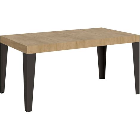 Table extensible 90X120/224 cm Flame Premium Chêne Nature Structure Anthracite