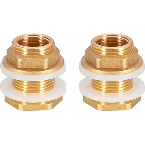 2 Pièces Dn20 3/4 Laiton Réservoir d'eau Tuyau d'eau Raccord Adaptateur Robinet Douille de Seau à Pluie Douille de Réservoir en Laiton pour Robinet Seau de Pluie Réservoir d'eau. (1/5)