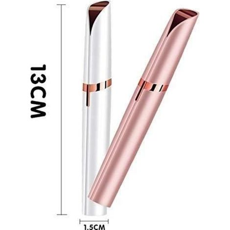 Épilateur Sourcils - Tête Plaquée Or 18 Carats - Lumière LED Intégrée - USB Rechargeable - 100 mm × 25 mm - Rose - 1 Pièce (1/4)