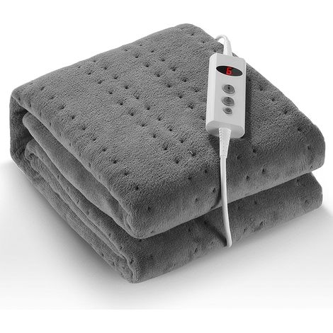 Couverture Chauffante 150 x 80 cm, Chauffe-lit Électrique avec 10 Niveaux de Température et Arrêt Automatique de 1 à 9 Heures, Fixation Facile sur le Lit et Le Matelas, Lavable en Machine (1/5)