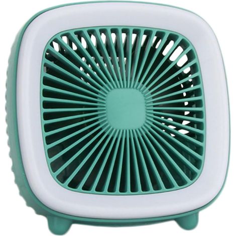 Mini-LED-Ventilator mit Nachtlicht, 3 Geschwindigkeitsstufen, USB-aufladbar, 360°-Weitwinkel, ANS-Grün (1/5)