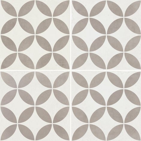 Carrelage effet Carreau ciment Axerio Greige 22,3x22,3x0,9 cm Savero - Sol et mur intérieur (vendu par carton de 0,65 m²) - RO'MA CARRELAGE