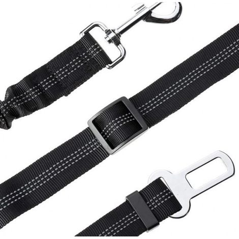 Ceinture de sécurité pour chien - Lot de 2 - Noir - Nylon ultra résistant - Absorption des chocs (1/4)