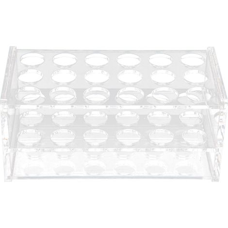 Porte-tubes acrylique transparent 18 trous pour tubes 17mm, support centrifugeuse pour tubes 10ml et 15ml (1/5)