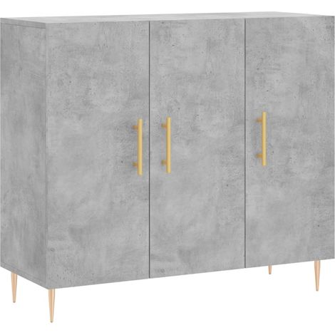 Credenza buffet cassettiera mobile contenitore organizer cucina soggiorno soggiorno 90 x 34 x 80 cm derivati del legno grigio 020032121