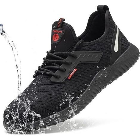 Safety Shoes, Men's and Women's Safety Shoes, Steel Toe Work Shoes, Ultra-Lightweight and Indestructible, Breathable, Unisex Safety Sneakers, Size 48 (1/5)
