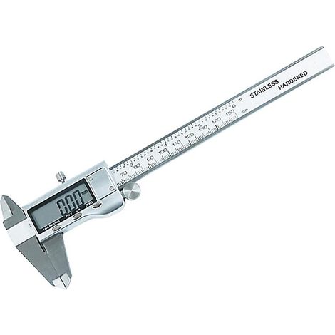 Elektronischer digitaler Messschieber aus Edelstahl, 150 mm, metrisch, für Innen- und Außenmessungen