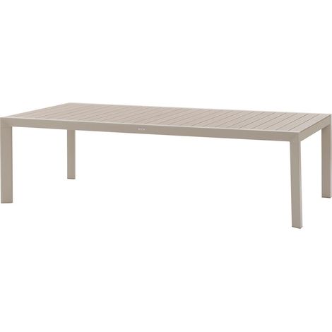 Hesperide – Table de jardin 12 places rectangulaire en aluminium – Plateau lattes effet bois lin et argile – Traitement époxy antirouille (1/5)